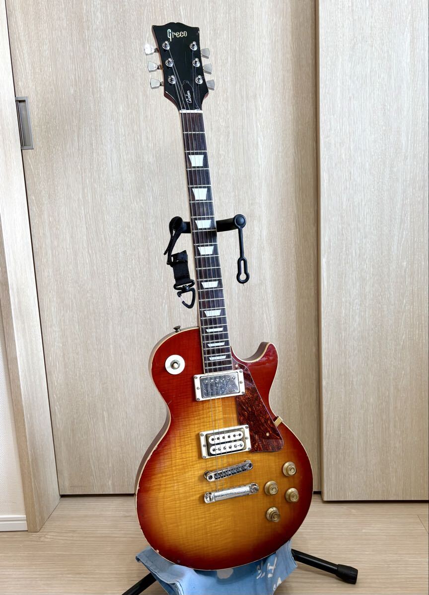 訳あり] 1977 Greco EG500 グレコ レスポール カスタム タイプ 黒色