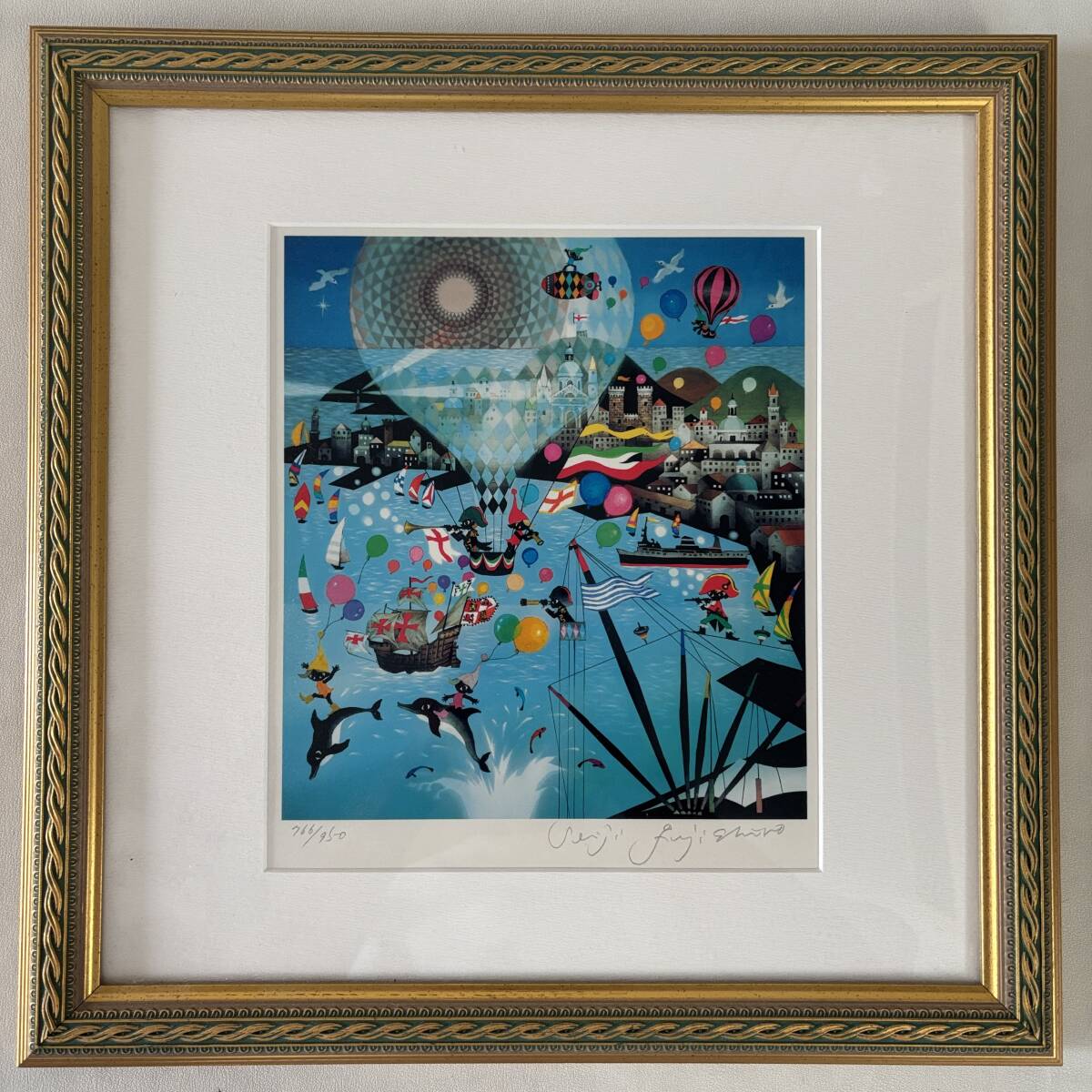 影絵作家の第一人者】☆藤城清治☆ 「冬景色のメルヘン」 レフグラフ