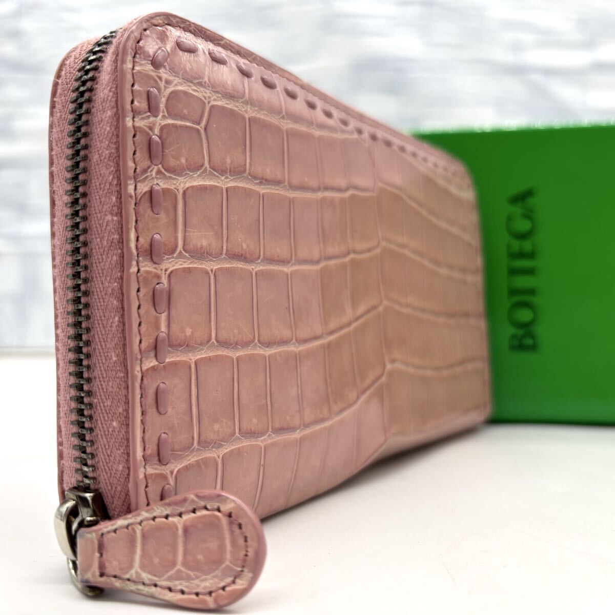 希少 BOTTEGA VENETA クロコダイルレザー マネークリップ リアル 希少