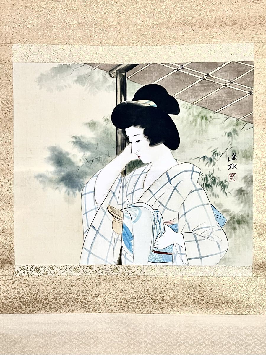 真作】掛軸 柳光観 王女之図 大幅 共箱 琉球美人画 絵画の落札情報詳細