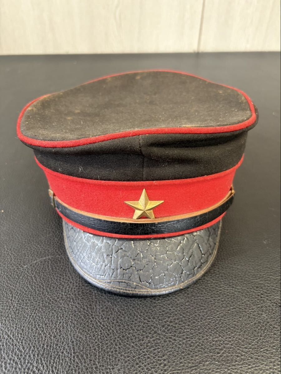 中古】【2】旧日本軍 陸軍 戦車兵戦車帽 (夏) 戦車帽 五芒星の落札