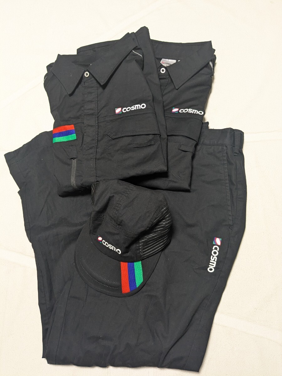 中古】□COSMO 【コスモ石油】 SS 半袖 スタッフシャツ＋パンツ 上下