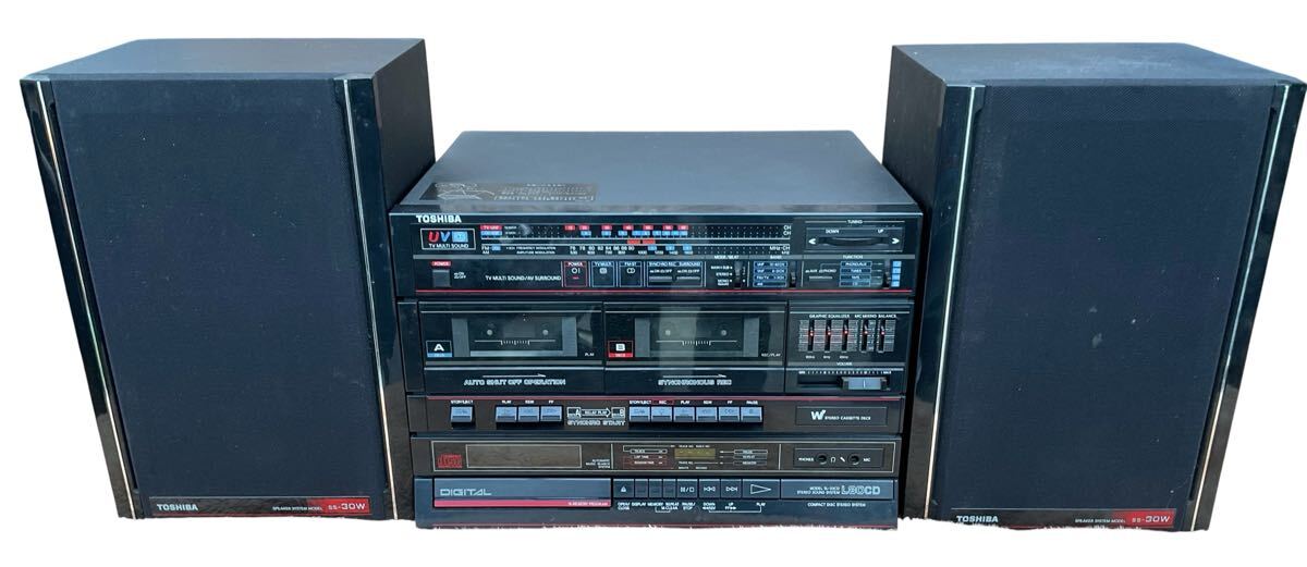 中古】H007N21T//DENON カセットコンポ D-3030 USR-3030 / 3WAY