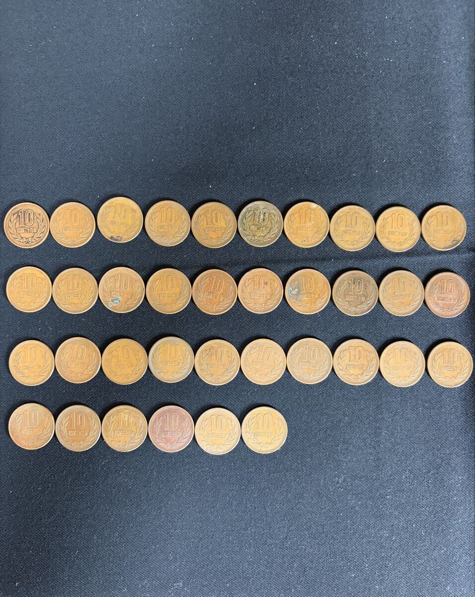傷や汚れあり】棒金 ロール 十円硬貨 ギザ十 10円硬貨 昭和29年 ギザ10