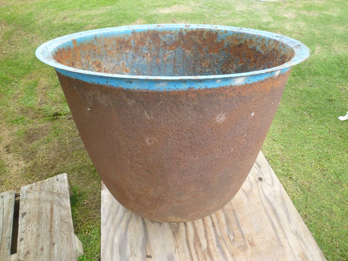 YK37bb) 木製風呂 鉄砲風呂 鋳物製風呂釜 骨董 五右衛門風呂 木製浴槽