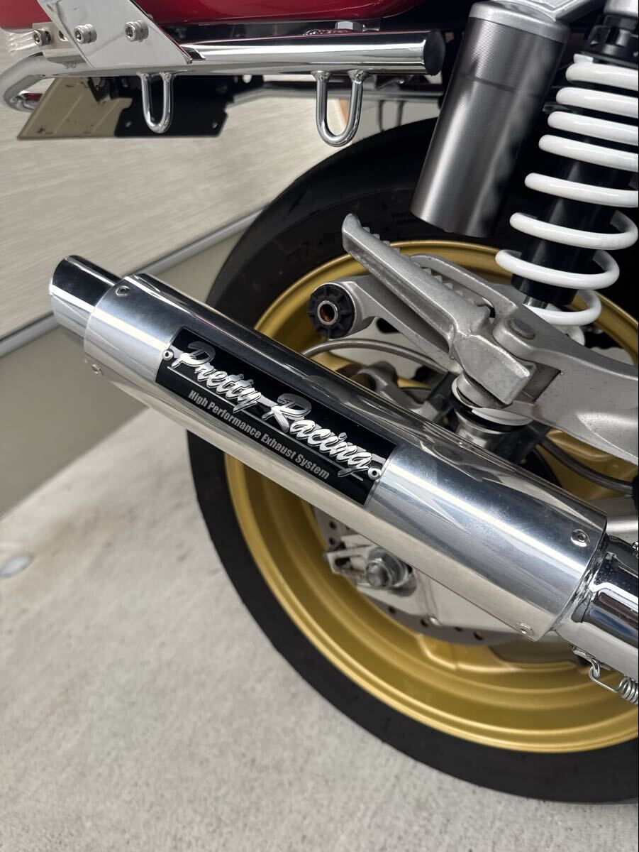 プリティーレーシング ブレイド管 メッキ バブ マフラー CB250T CB400T