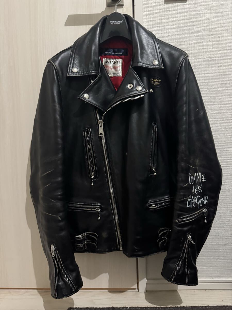 美品「青山限定廃盤モデル」コム デ ギャルソン ルイスレザー ブルー