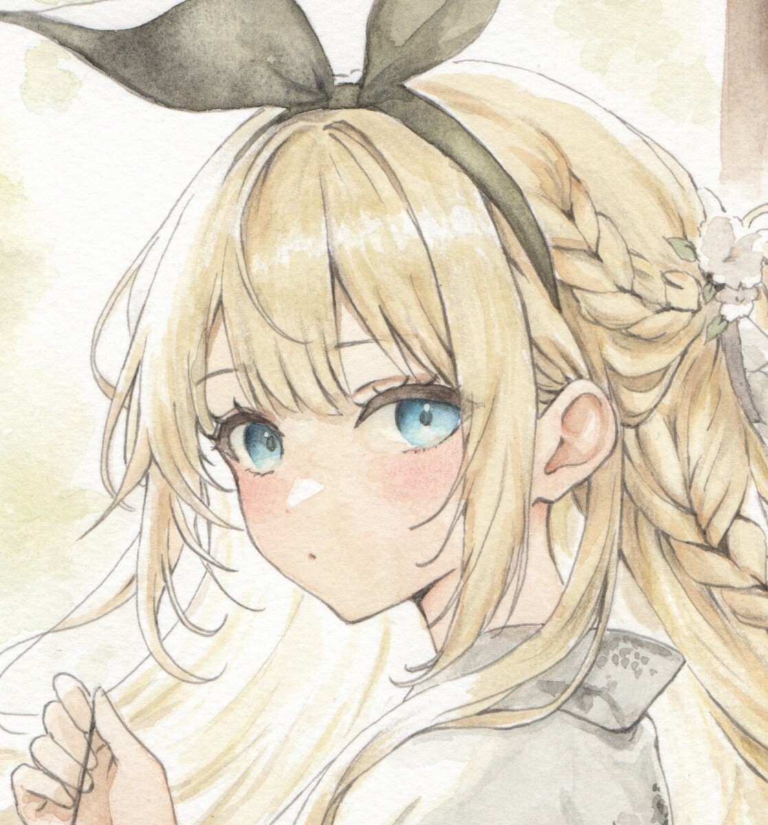 新品】◇手描きイラスト「不思議の国のアリス(白うさぎの家