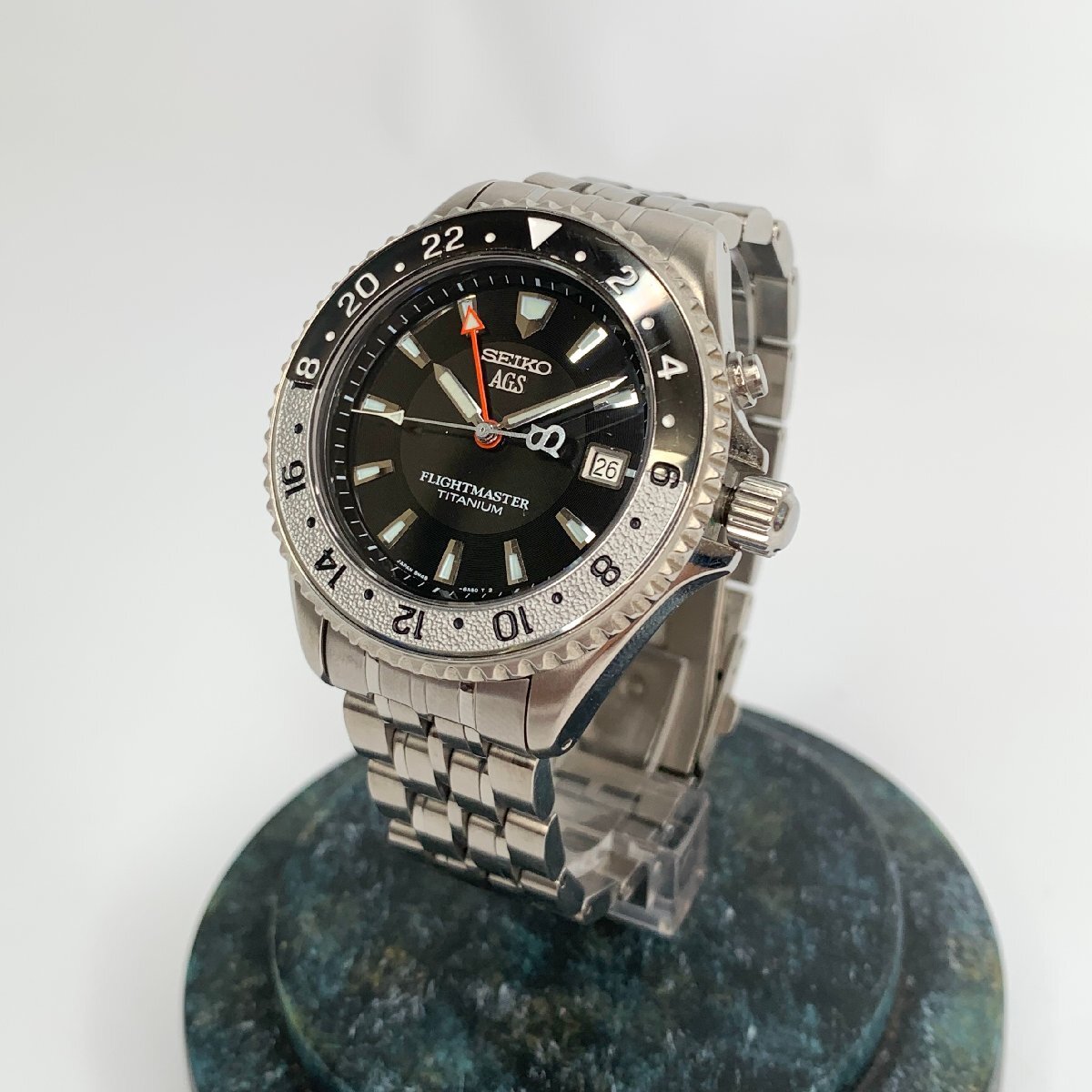 希少 SEIKO セイコー AGS 5M45-6A50 FLIGHTMASTER TITANIUM フライト