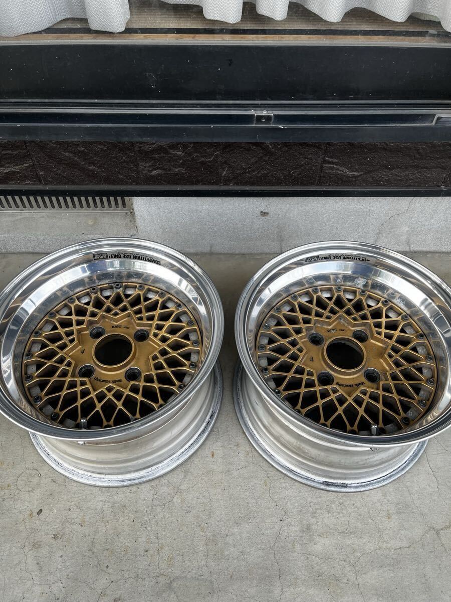 中古】VOLK ボルクメッシュ 14インチ 7.5J +10 4H 114.3 GRIDⅡ 195