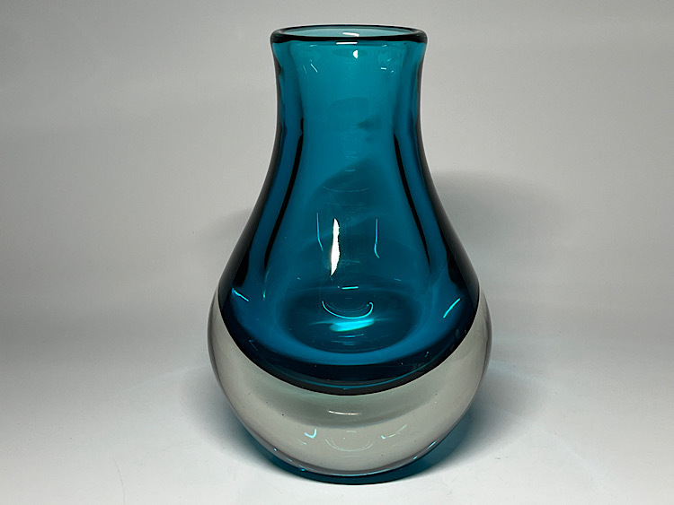 IWATA GLASS 岩田ガラス 花器 ボート型 ブルー IWATA GLASS 岩田ガラス