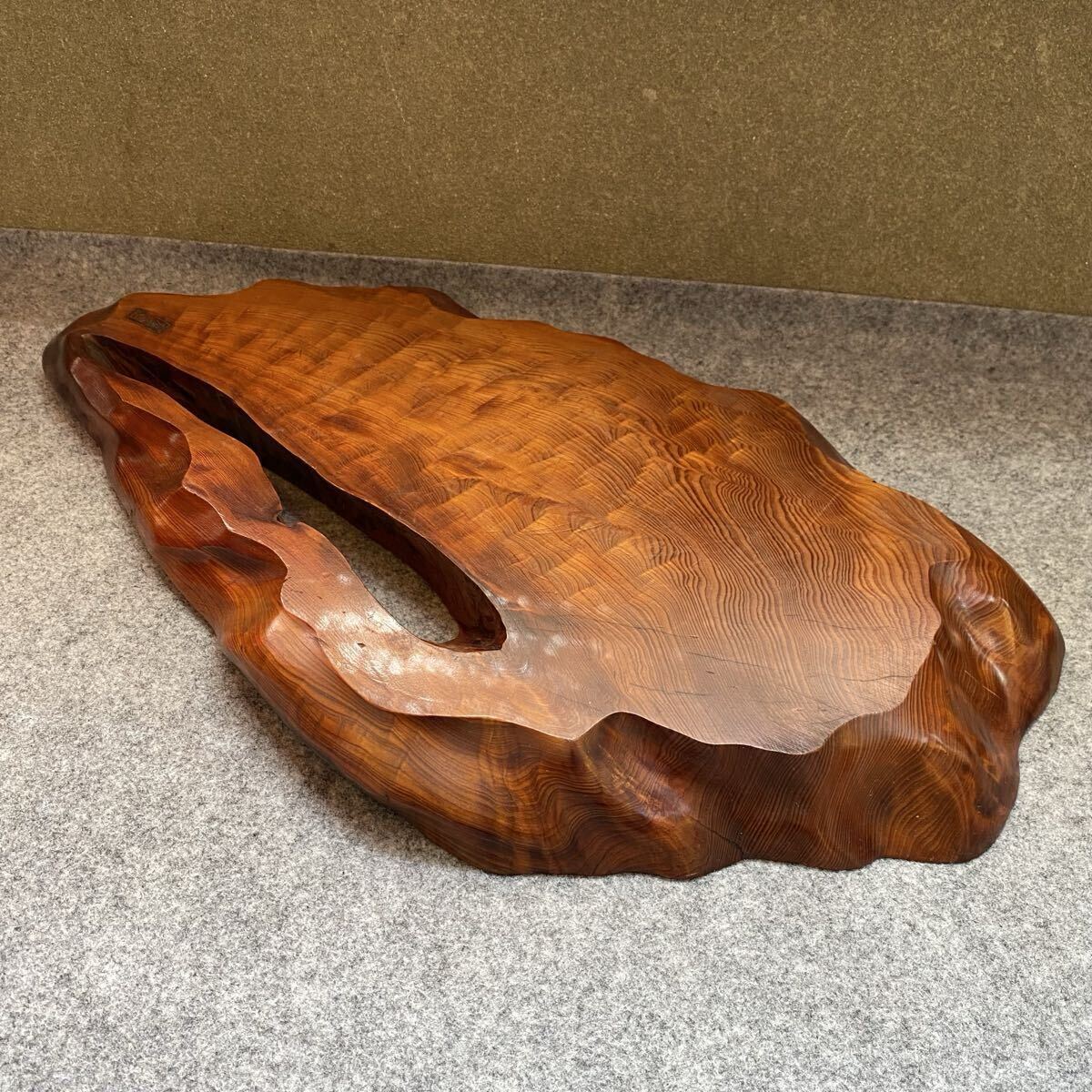 木彫り 鯛 全長55.5cm 銘有り 詳細不明 魚 彫刻 置物 アンティーク