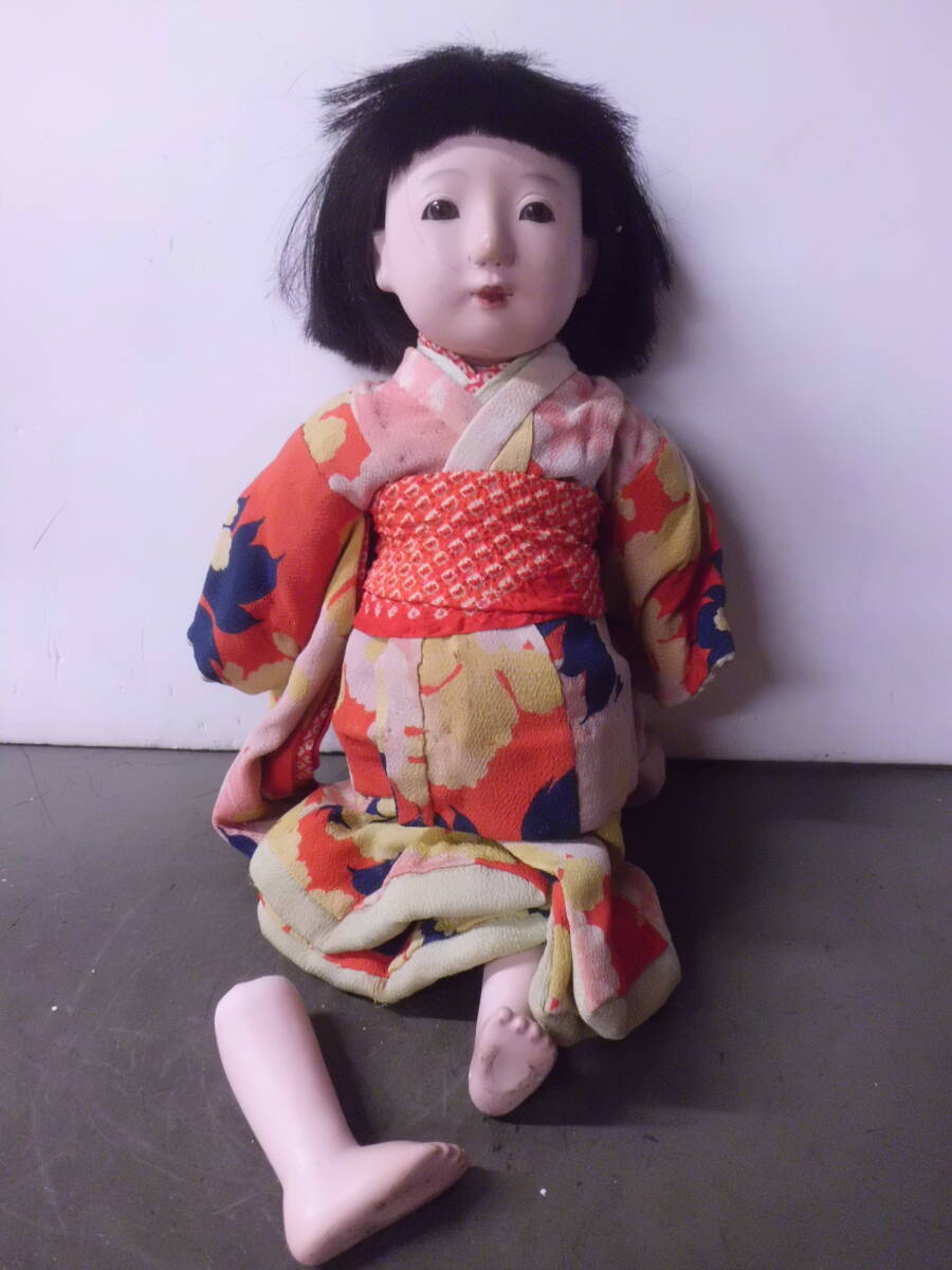 中古】市松人形 大正時代 時代物 ガラス目 ／ 検）文化人形 ドール