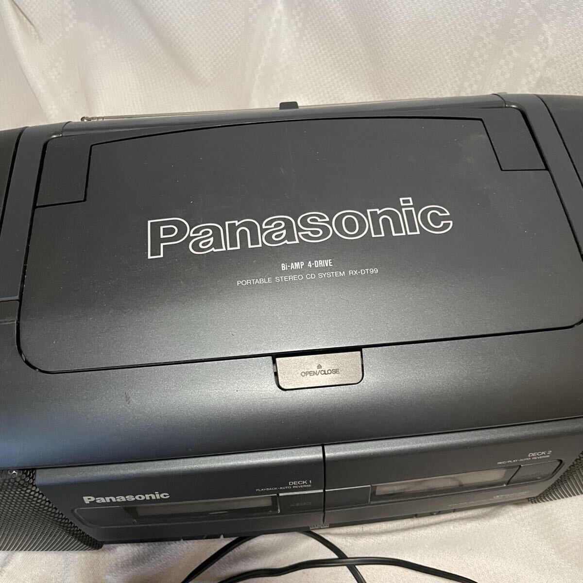 希少○Panasonic/パナソニック RX-DT901 WカセットCDラジカセ バブル