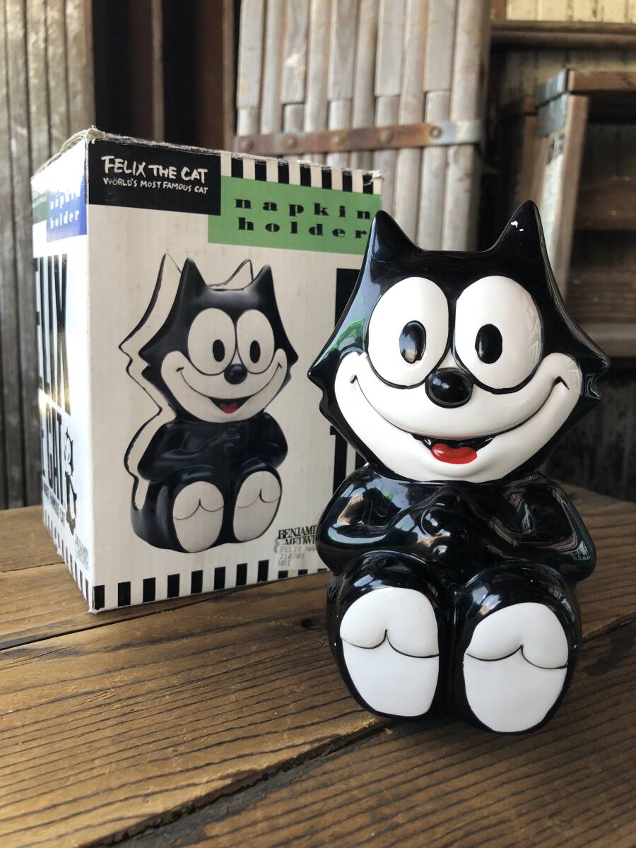 三菱石油 フィリックス JOE CARD 丸型ブリキ看板　1995年 傷や汚れあり】○三菱石油 フェリックス JOE CARD 丸型ブリキ看板 1995