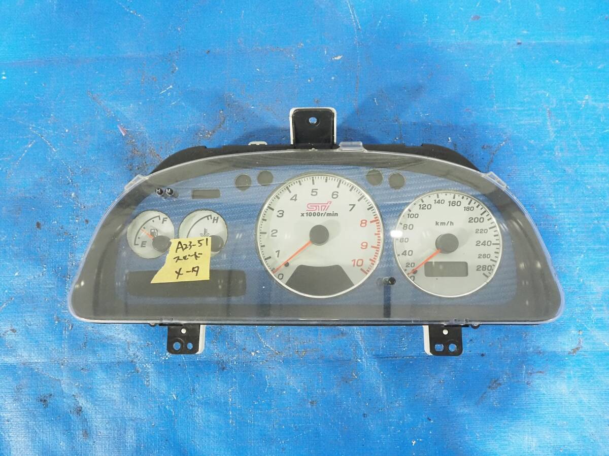 gc8 gf8 スピードメーター　メーターパネル　インプレッサ　ブルー　BL GC8 GF8 スバル インプレッサ WRX STI 280km 10000rpm フルスケール