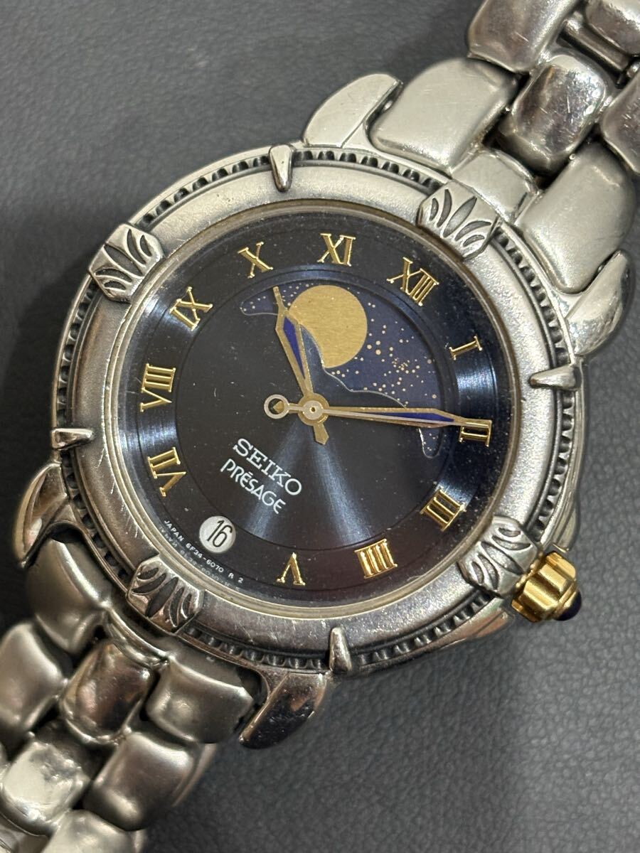 中古】SEIKO セイコー PRESAGE プレサージュ ムーンフェイズ 6F34-6060