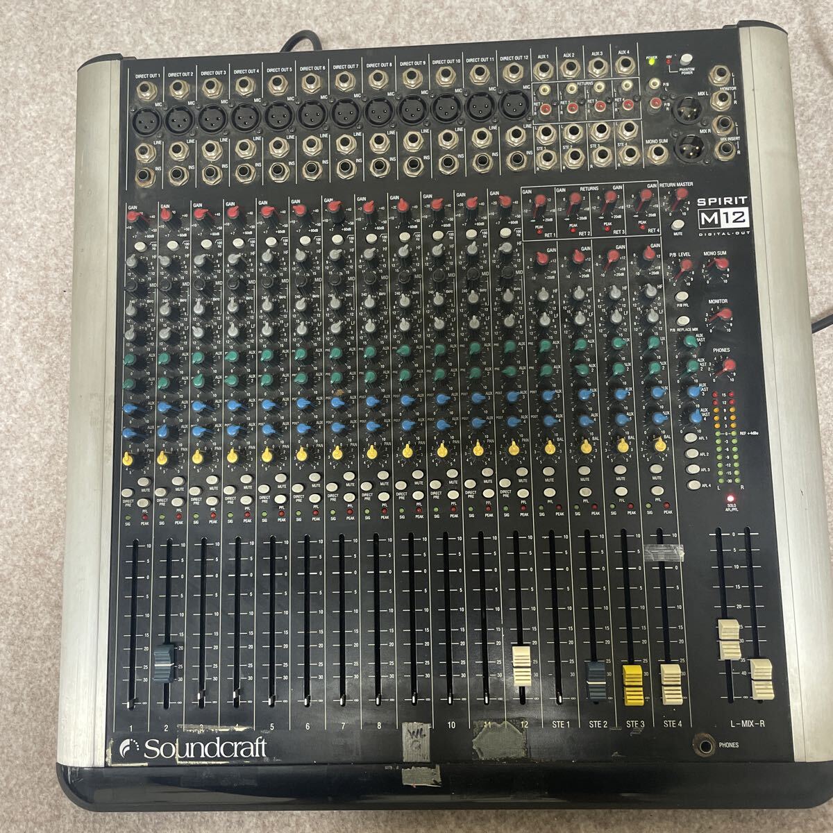 Soundcraft Spirit M12 12chミキサージャンク！ Used Soundcraft