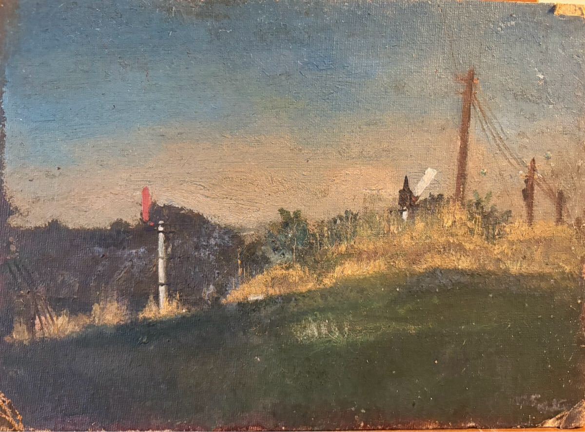 模写】☆絵画☆岡田三郎助 油彩6号 風景画☆B90の落札情報詳細 - Yahoo