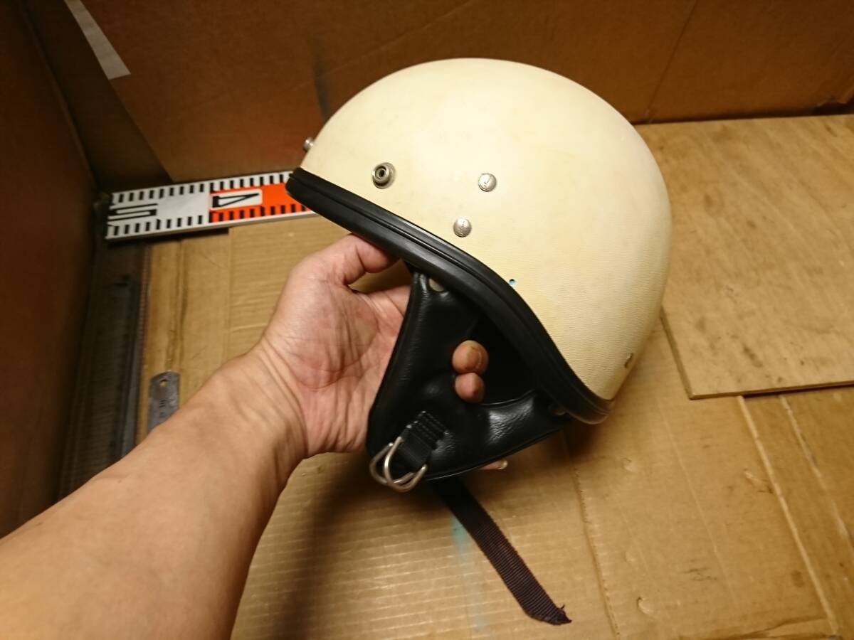 新品】アイボリー ビンテージ スモール ジェット ヘルメット ☆極小帽