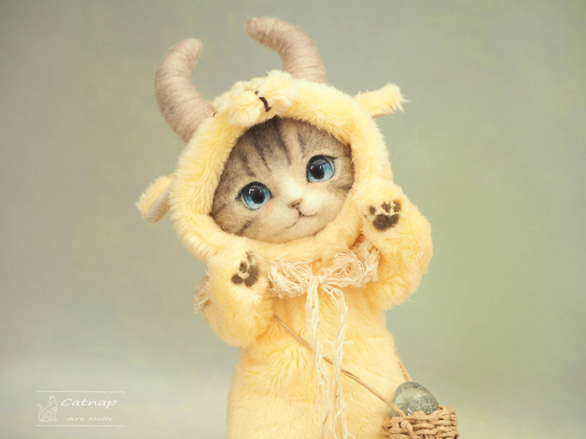 新品】表情が変えられる！(開閉できる口＆まぶた)猫ちゃん『フル可動