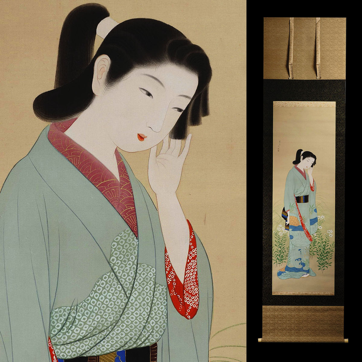 春色十六景』 上村松園 秘蔵画帖 全十六枚揃 / 春画 枕絵 美人画 艶画