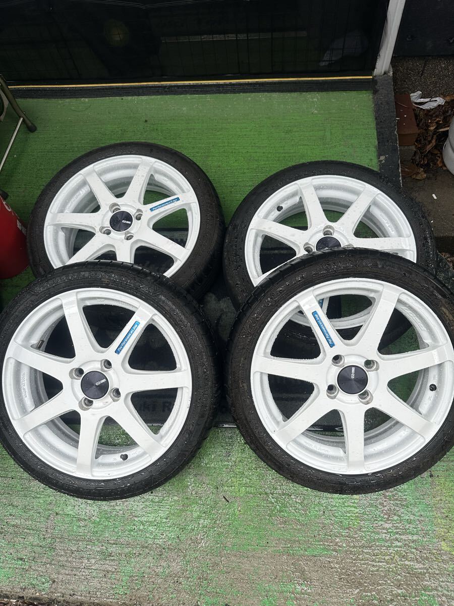 ENKEI RPF1rs 15×8J +28 PCD100-4H A052 225/50R15付 2本セットの落札