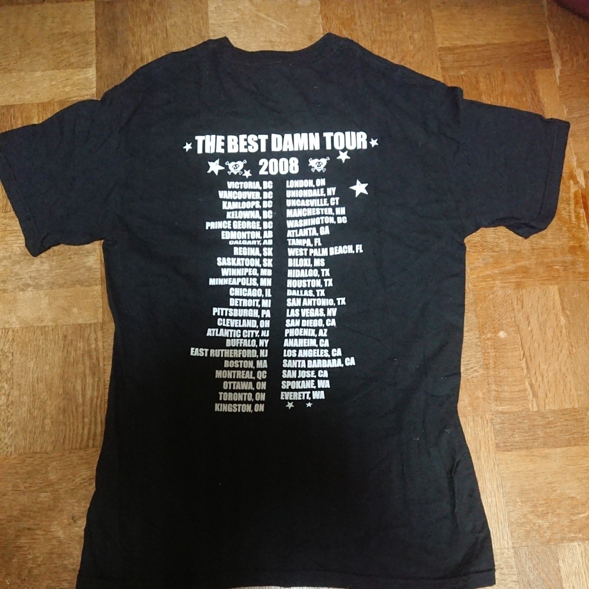 アヴリル・ラヴィーン THE BEST DAMN TOUR 2008 半袖 Tシャツ(黒) S
