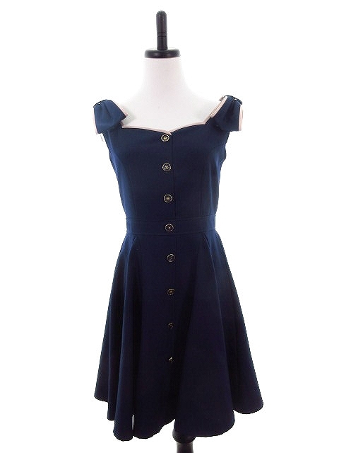 ピンキーガールズ Pinky Girls ワンピース ひざ丈 ノースリーブ リボン M 紺 ネイビー Ck レディース の落札情報詳細 ヤフオク落札価格情報 オークフリー スマートフォン版