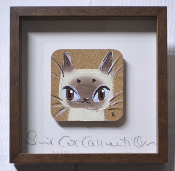 ◎原画◎コルクアート クボユキ「CAT」128/300◎展示処分品◎※真作保証
