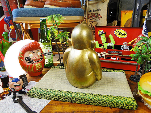 レア 珍品 ヴィンテージ 石膏製 ビリケンさん 像 縁起物 開運 オブジェ