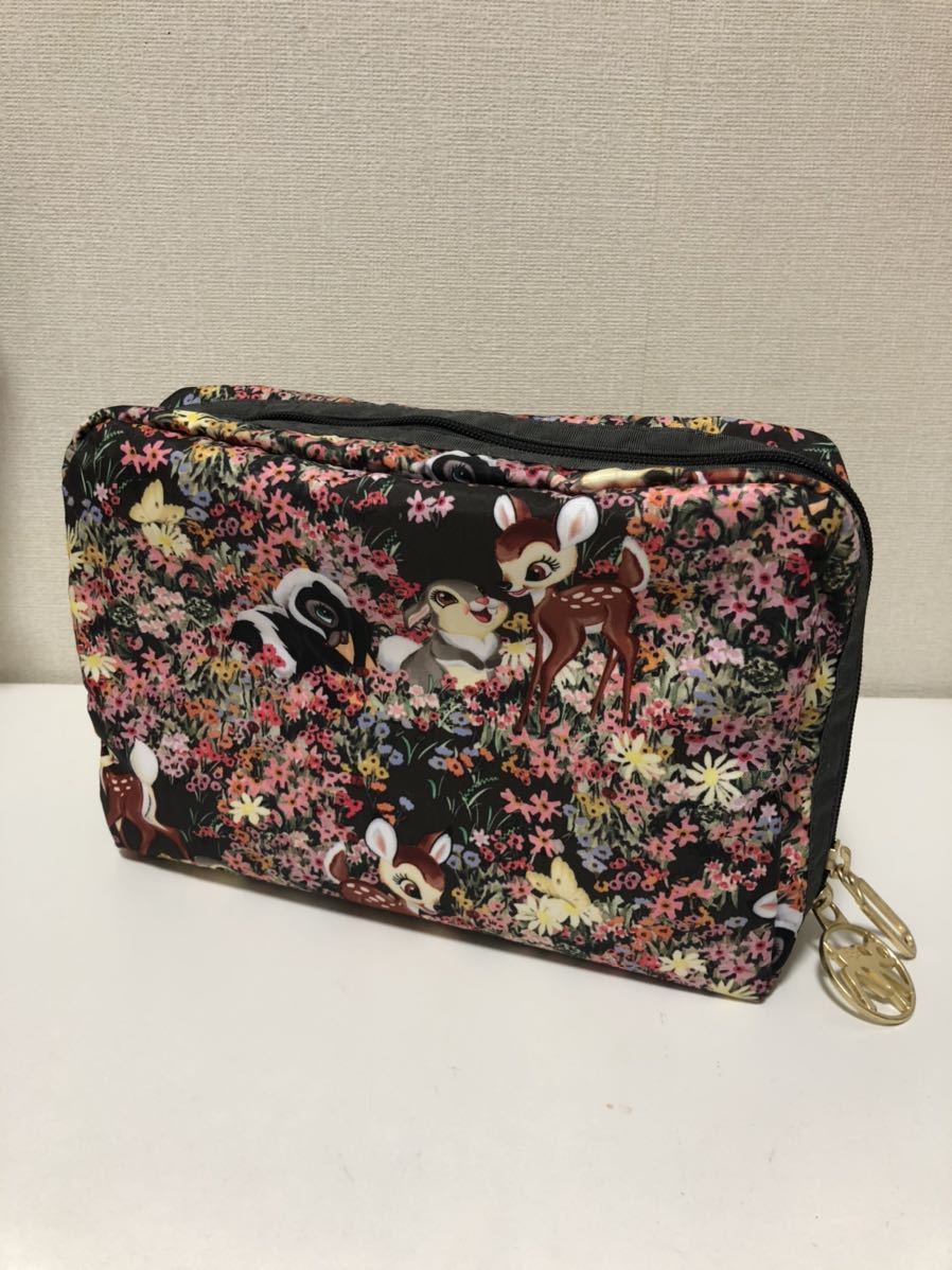 新品 新品 レスポートサック Lesportsac ディズニー コラボ ポーチ コスメポーチ Extra Large Rectangular Cosmetic Bambi And Friends の落札情報詳細 ヤフオク落札価格情報 オークフリー スマートフォン版