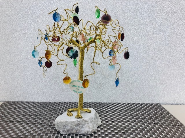 サンキャッチャー♡ハンドメイド「Swarovski✧︎パステルツリー」 1BZ】レア チェコ製 czech ハンドメイド Tomas glass スワロフスキー