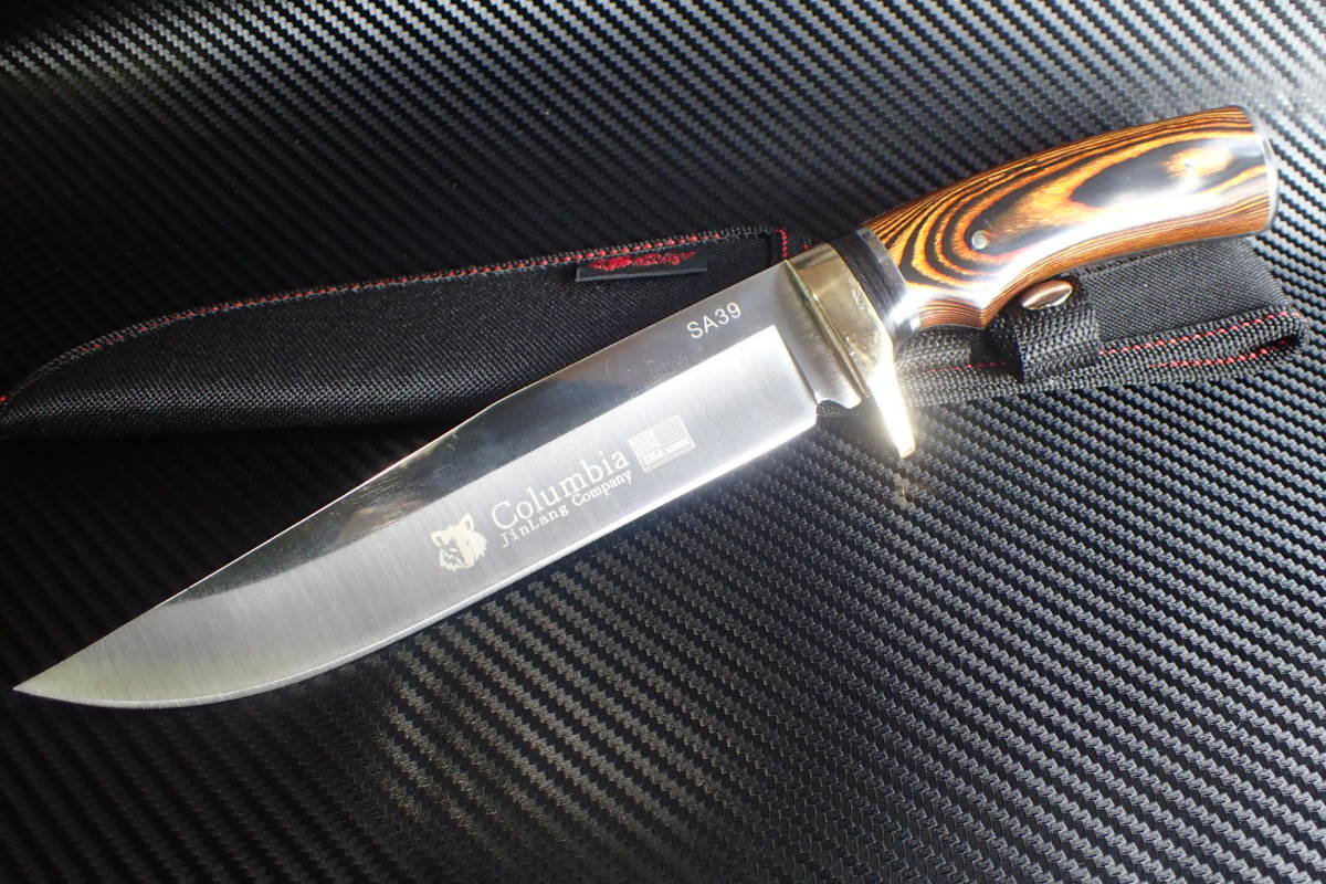 SA39◆USA SABER◆高品質ハンティングナイフ　タイガーアイ調　フルタング　コロンビアナイフ SA39☆Columbia Saber☆コロンビアナイフ 高品質シースナイフ タイガー