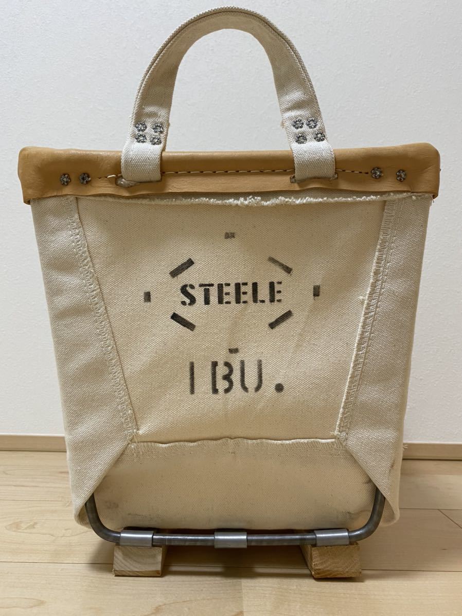 STEELE CANVAS BASKET 帆布レザーのランドリーバスケット（STEELE 