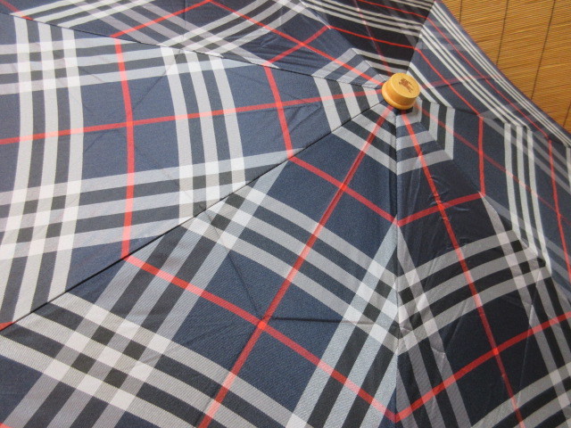 未使用 BURBERRY バーバリー ノバチェック 折りたたみ傘 ネイビー