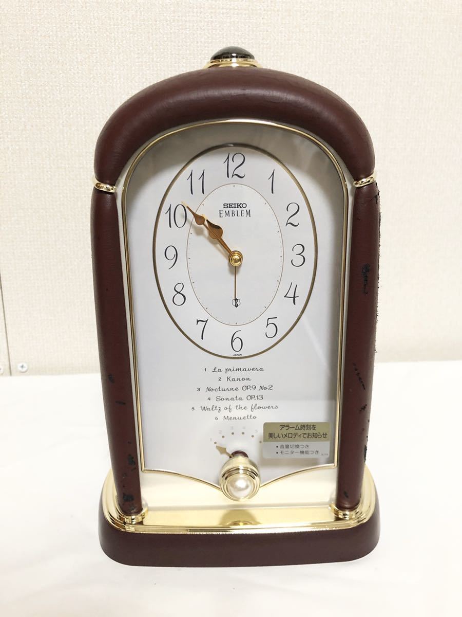 訳あり SEIKO セイコー EMBLEM HR510R メロディー目覚まし時計 置時計
