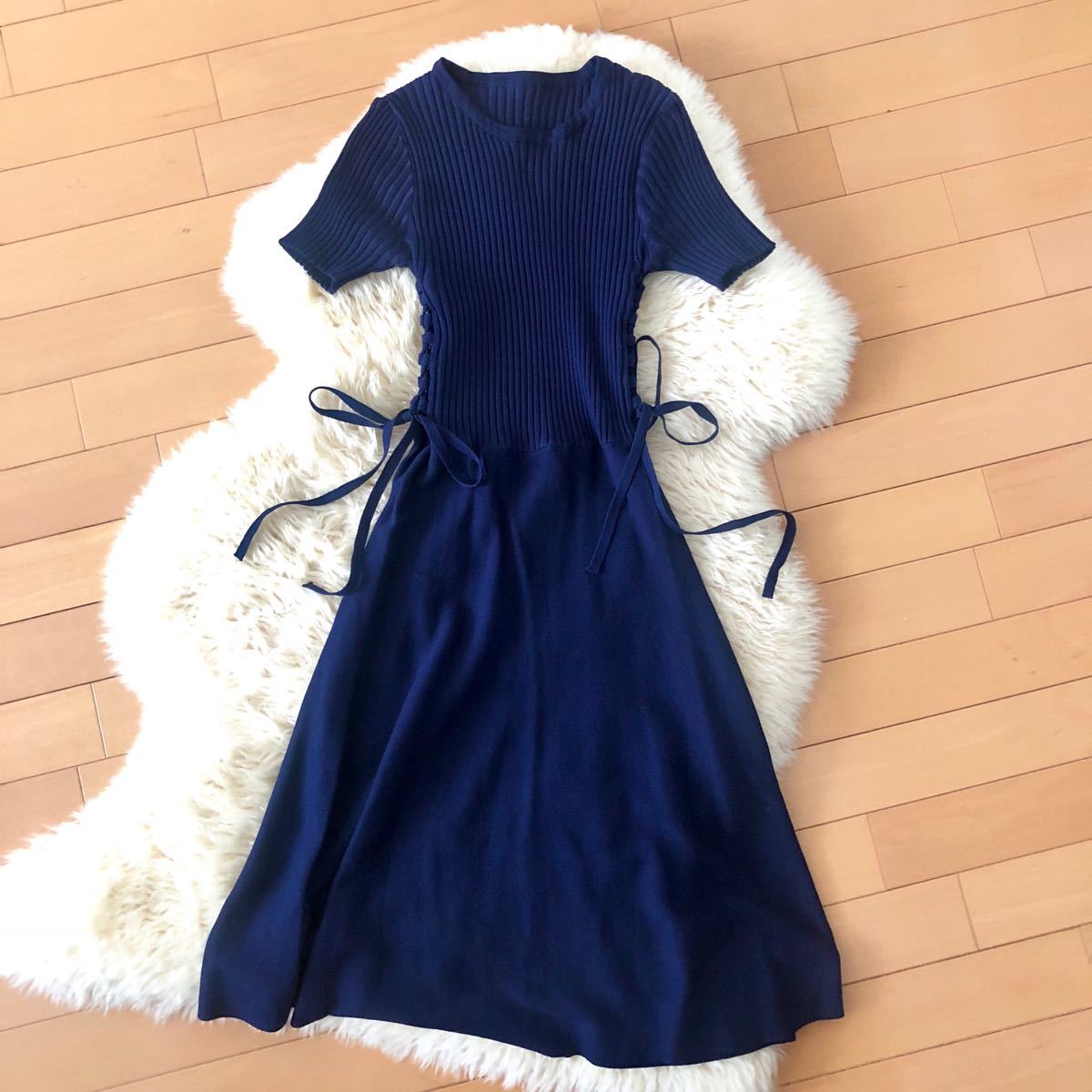 スタイルアップ ネイビー ワンピース サマーニット 紺色 Dholic Buyma バイマ バースデーバッシュ 編み上げ レースアップ の落札情報詳細 ヤフオク落札価格情報 オークフリー スマートフォン版