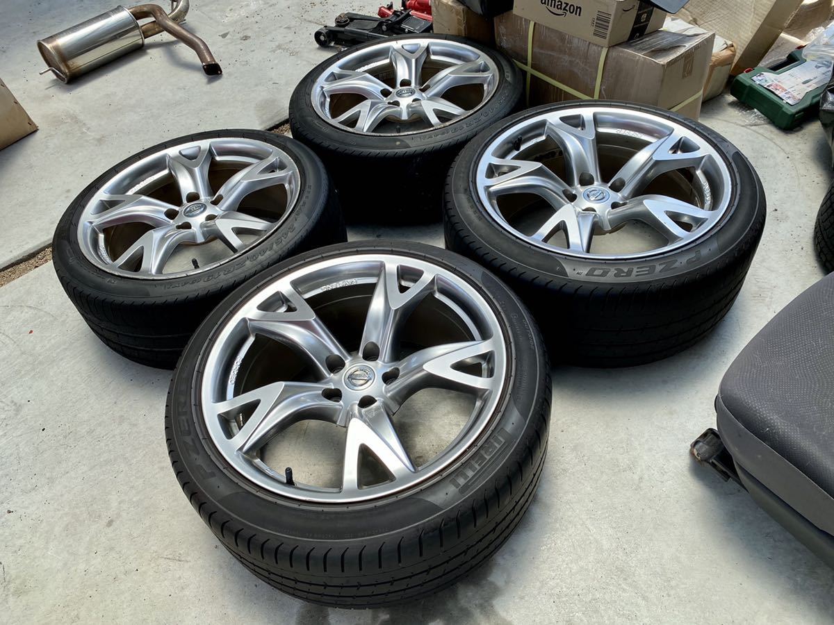 ビ*ん様 Z34 RAYZ製 鍛造19インチ純正ホイール2個10J +30 鍛造 RAYS製 日産フェアレディZ Z34純正 19インチ9/10J+47/30 5H