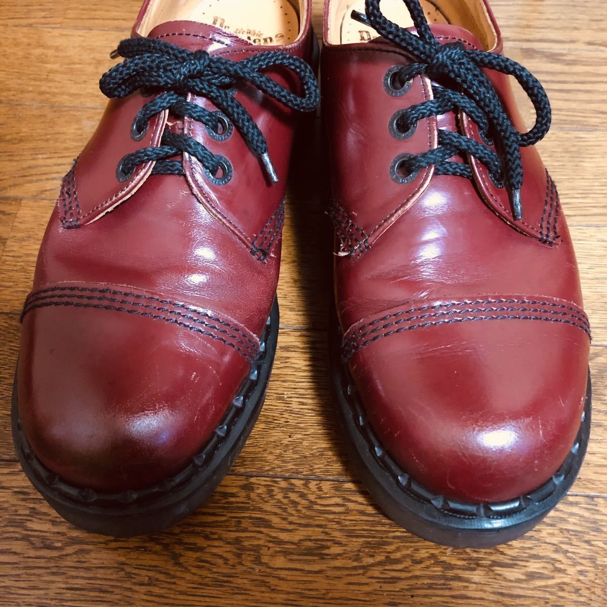 Dr Martens マーチン クレイジーボム 英国製 3ホール 厚底 レッド 希少英国製ドクターマーチン/3ホール クレイジーボム 厚底 Dr.Martens