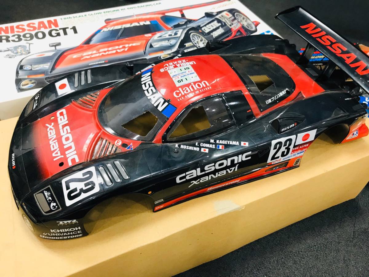 NISSAN R390 GT1 1/8 エンジンRC 4WDレーシングカー ボディー部分 最落