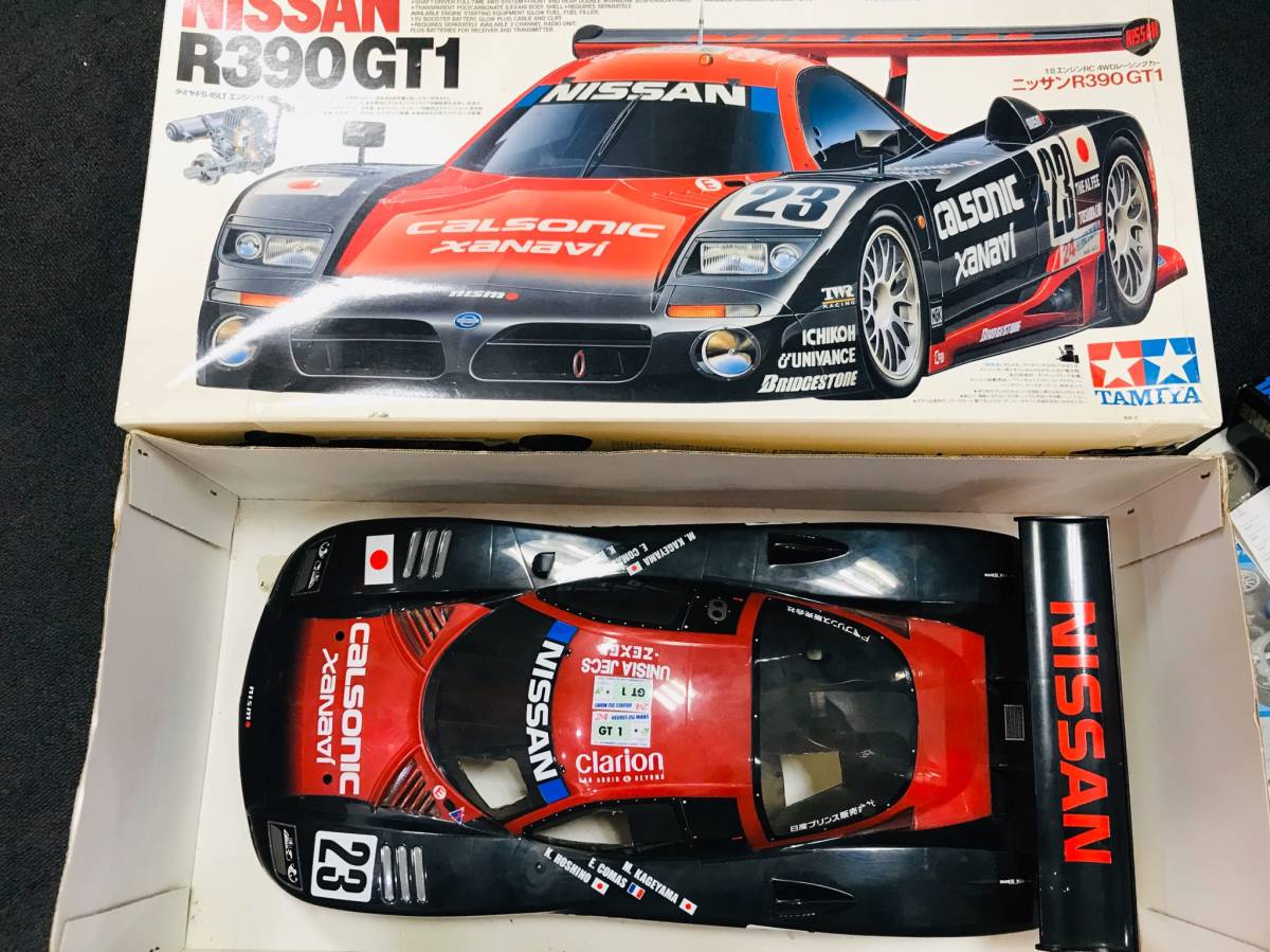 NISSAN R390 GT1 1/8 エンジンRC 4WDレーシングカー ボディー部分 最落