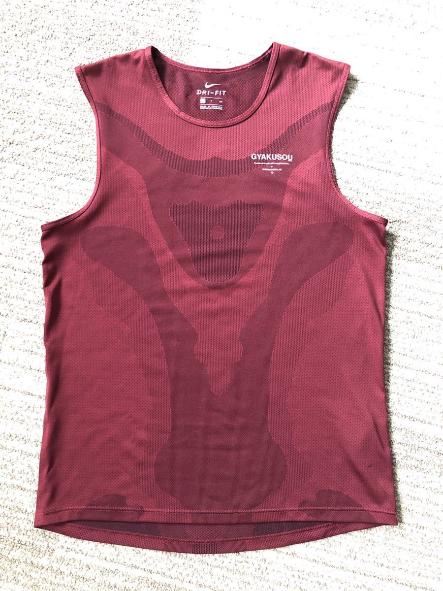 GYAKUSOU タンクトップ M レッド 美品 NIKE GYAKUSOU ランニング タンクトップ M/ マラソン