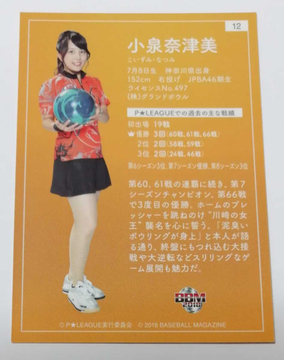 女子プロボウリング P League Bbm2018 小泉 奈津美 直筆サインカード おまけ写真 Pリーグ の落札情報詳細 ヤフオク落札価格情報 オークフリー スマートフォン版