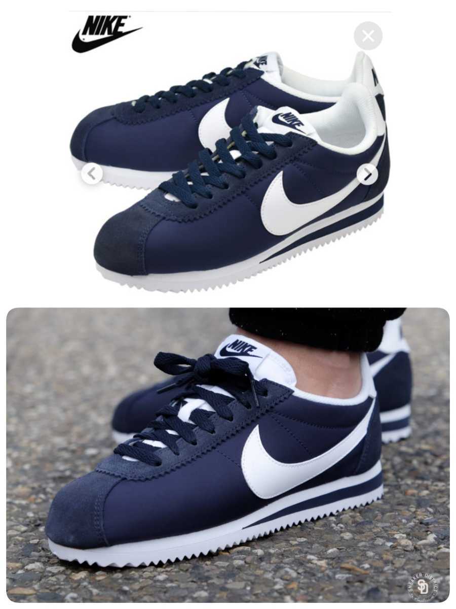 新品 新品ナイキnike クラシック コルテッツ ナイロンclassic Cortez Nylon 高級スニーカー ネイビー ホワイト２７ ５ｃｍ Uk8 411 の落札情報詳細 ヤフオク落札価格情報 オークフリー スマートフォン版