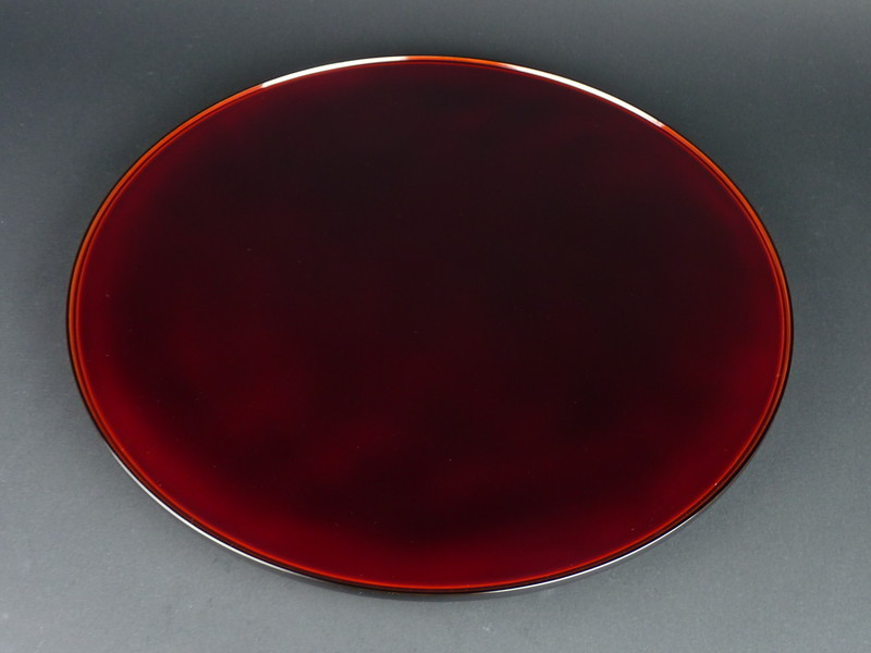 N（粋） 輪島 慶塚作 溜蝋色 菓子器 （共箱・共布）