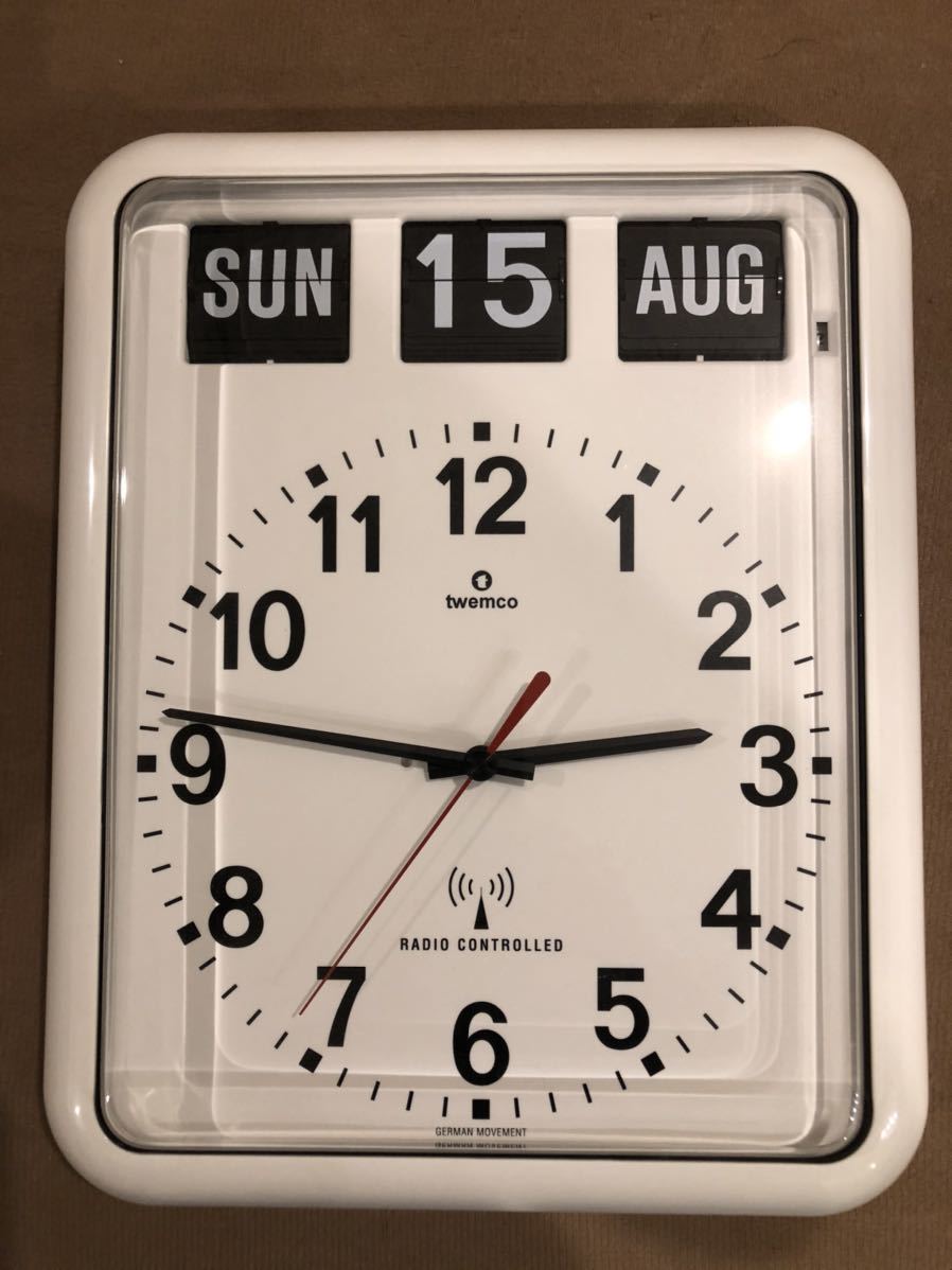 トゥエンコ twemco RC-12 ホワイト パタパタ 電波時計 壁掛け 美品