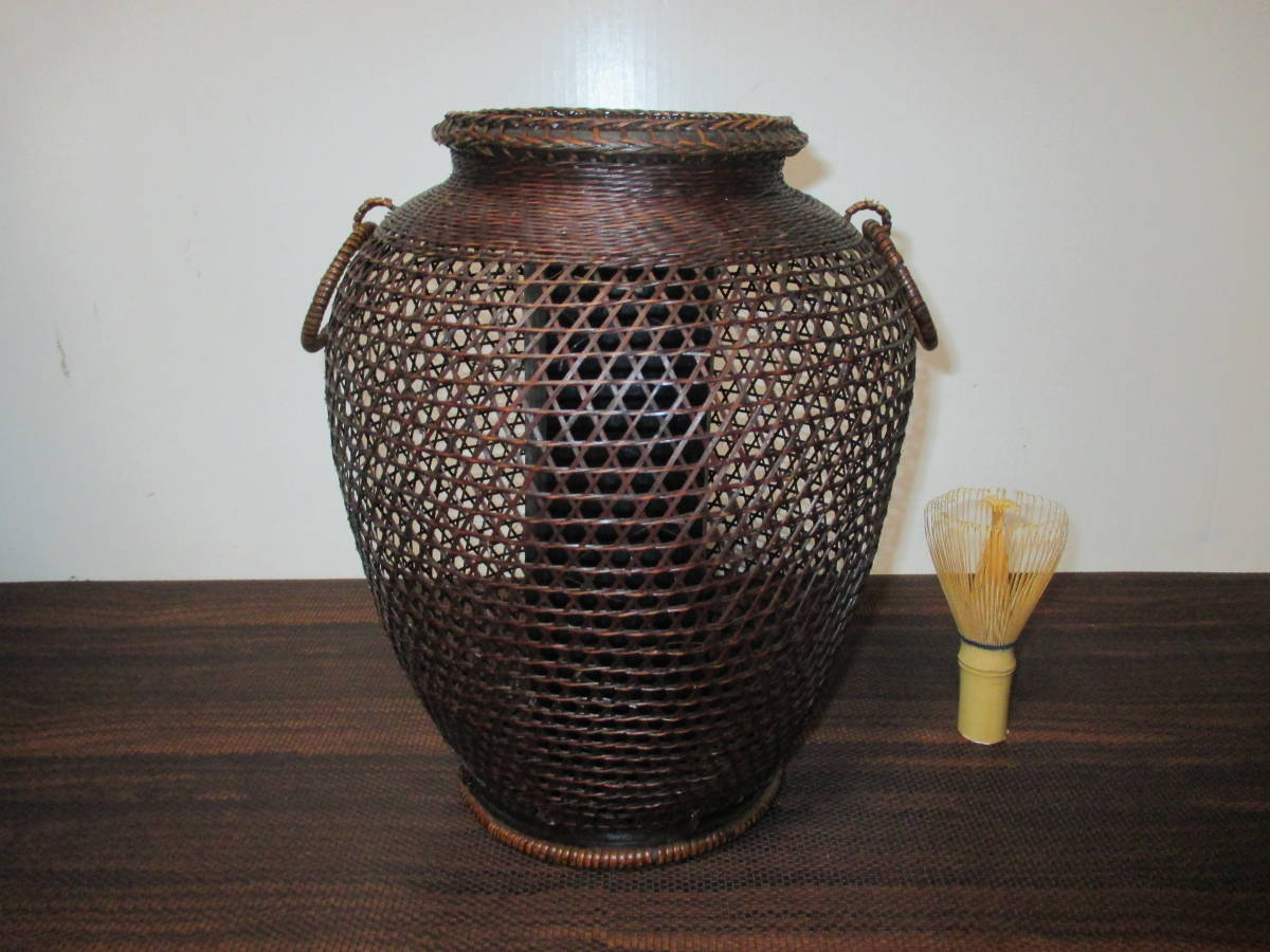 竹かご 竹籠 竹篭 花籠 花瓶 生花 花入れ 和風 竹細工 華道 茶道 アンティーク の落札情報詳細 ヤフオク落札価格情報 オークフリー スマートフォン版