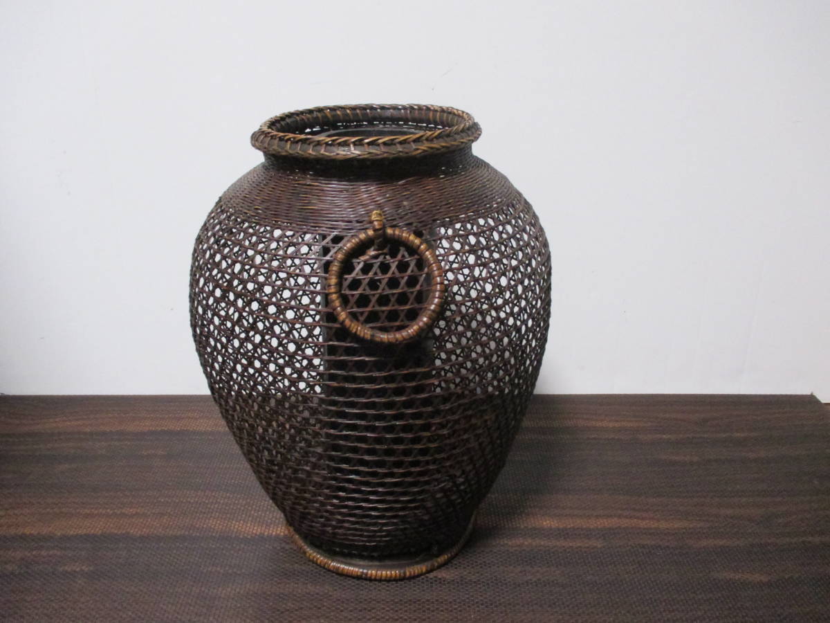 竹かご 竹籠 竹篭 花籠 花瓶 生花 花入れ 和風 竹細工 華道 茶道 アンティーク の落札情報詳細 ヤフオク落札価格情報 オークフリー スマートフォン版