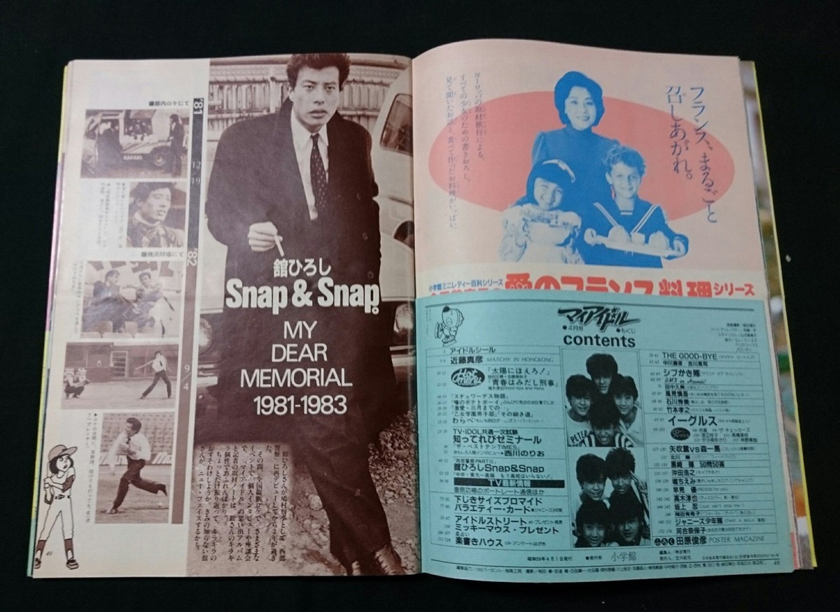 ST○ マイアイドル 昭和59年4月号 小学館 近藤真彦 舘ひろし レトロ 
